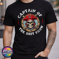 Captain Of The Sh*t Show T Shirt Funny Pirate Skull Sarcastic Humour Tee Unisex