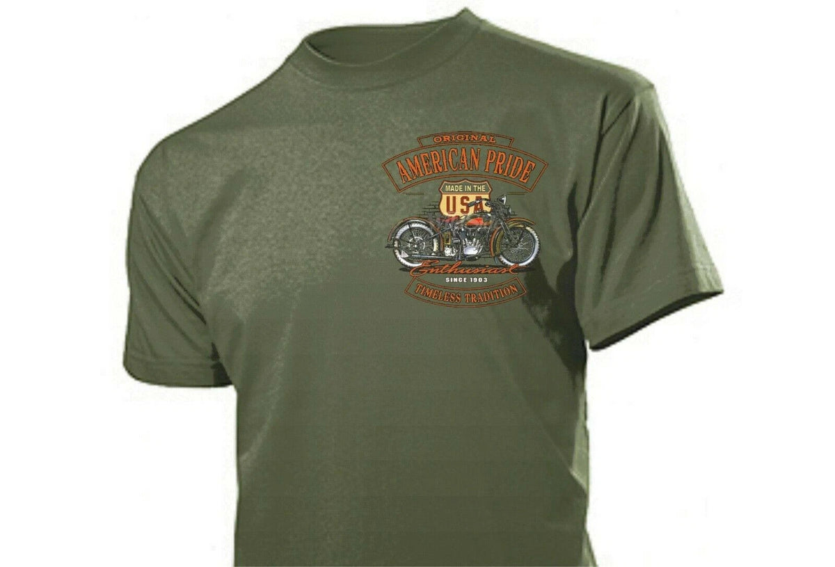 The American Pride Timeless Tradition Motorcycle Rockabilly Biker Shirt US