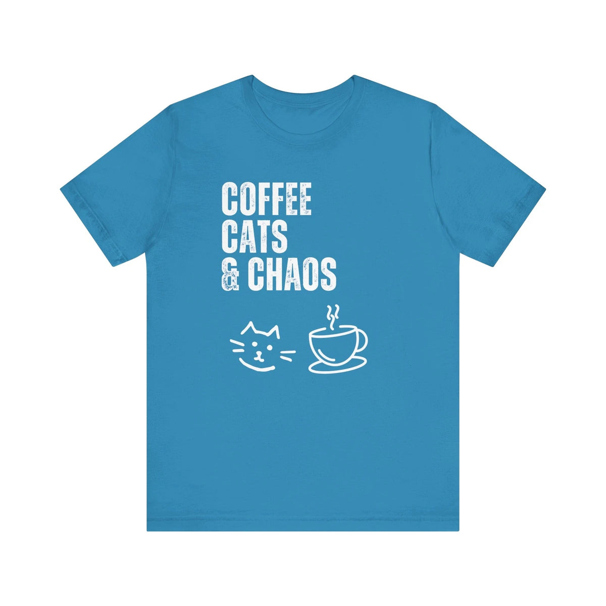 Coffee Cats & Chaos - Funny Cat Lover T-Shirt