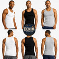 3 6 12 Pack Men 100% Cotton Ribbed Tank Top A-Shirt Sleeveless Undershirt S-3XL