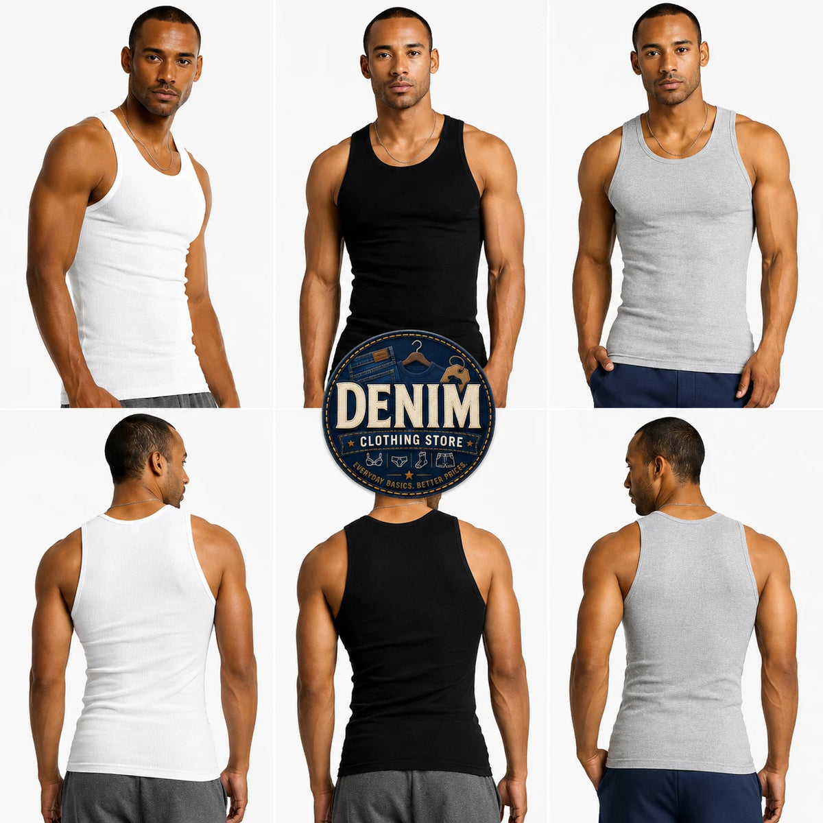 3 6 12 Pack Men 100% Cotton Ribbed Tank Top A-Shirt Sleeveless Undershirt S-3XL