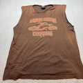 Orange County Choppers Size XL Brown Orange Biker Y2K Motorcycle Sleeveless