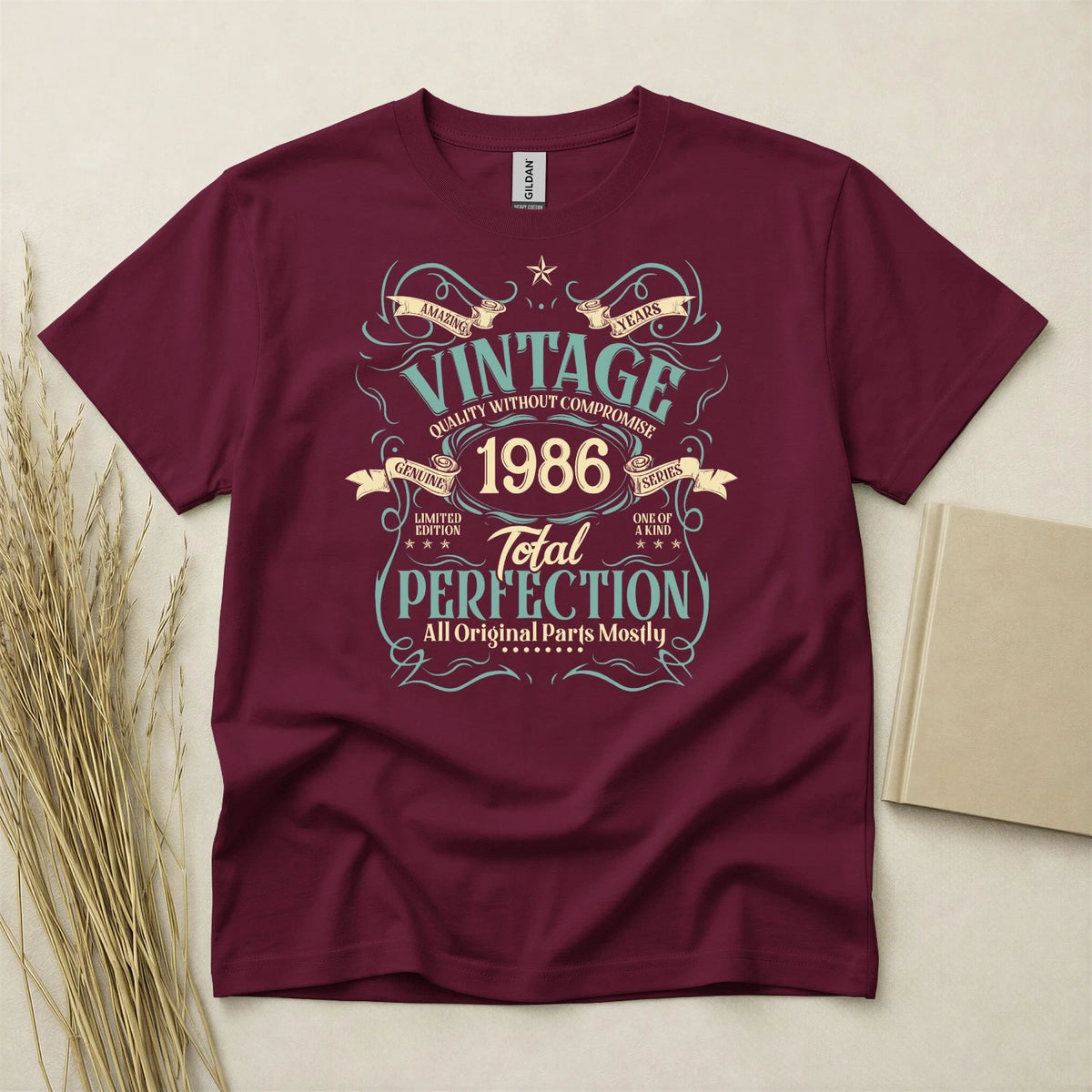 Vintage 1986 40th Birthday T Shirt Custom 40 Years Gift Gildan Heavy Cotton Top