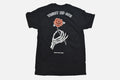 Know Bad Daze Trust No One Mens Black Skeleton Hand Rose Black Shirt New Medium