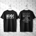 ACDC Back in Black Album Cover Men's T Shirt Rock Band Vintage Tour Music Merch