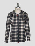 NEW KITON WHITE GRAY COTTON SHIRT UMBI EU 48 - US 38 - S KME68