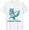Feeling Feral Racoon Ironic Saying Vintage Funny Raccoon T-Shirt unisex T-Shirt