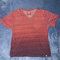 Modern Amusement Red striped V-neck t-shirt men Size XL