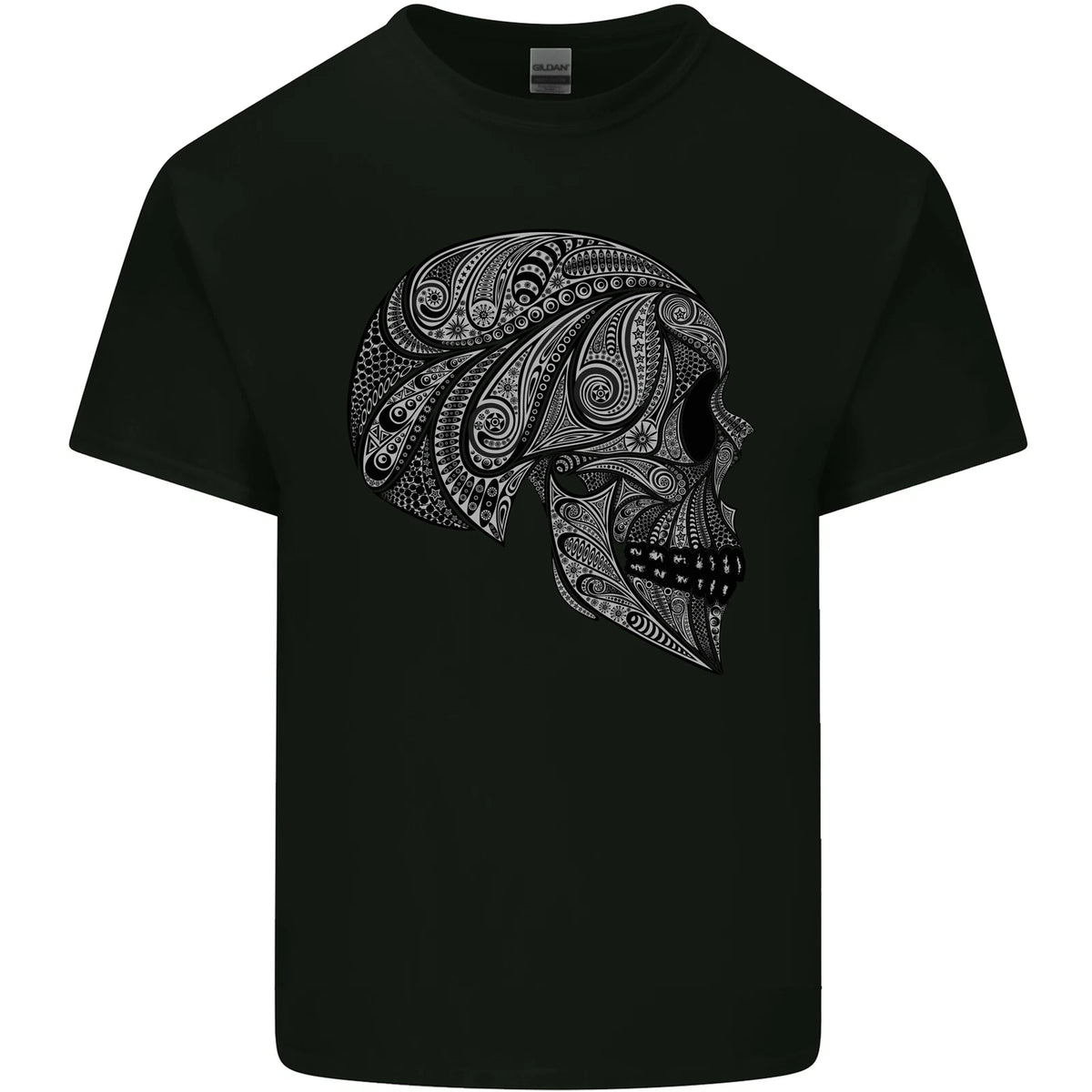 Mandala Skull Gothic Biker Motorbike Mens Light Cotton T-Shirt