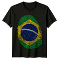 Brazil Flag Fingerprint Travel Mens T-Shirt South America