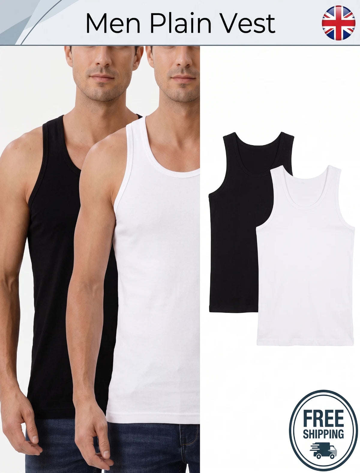 3 Pack Men's Vest Tops 100% Cotton Plain Classic Summer Training Gym Tank Lot XL