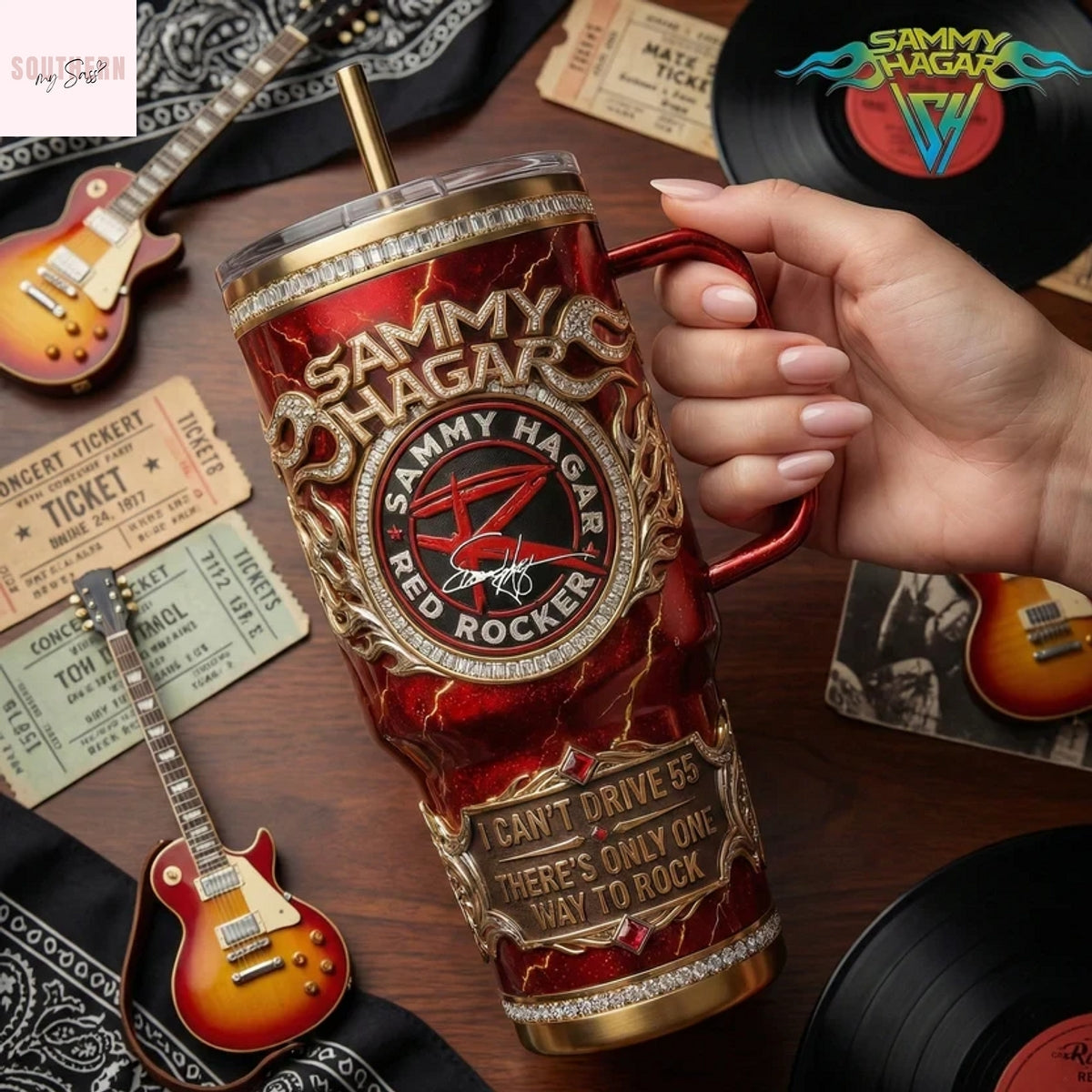 Sammy Hagar Red Rocker Tumbler