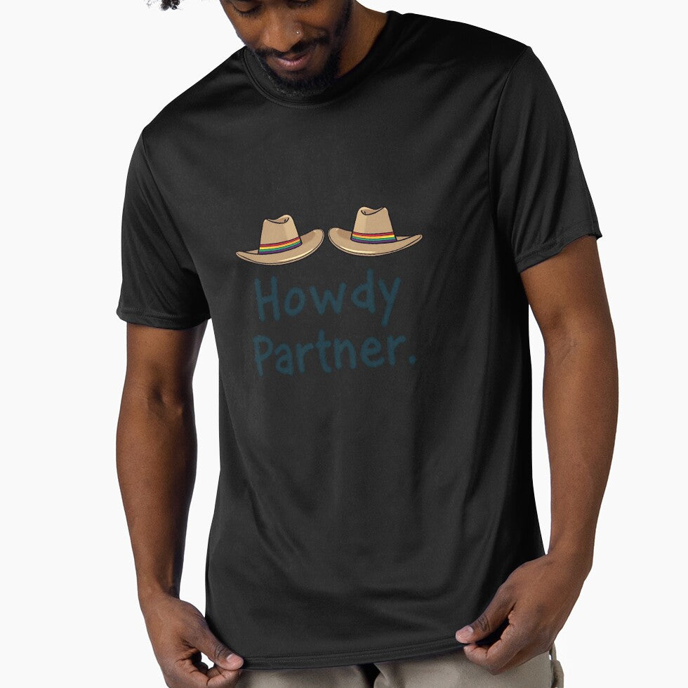 Howdy Partner Cowboy Hat Funny T-Shirt, Western Wear Graphic Tee, Country Life Shirt, Humor Clothing, Casual Outfit by JeffreyWayne