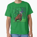 Pop Art Comic Style Bison Tossing Man Halftone by Terry Bain