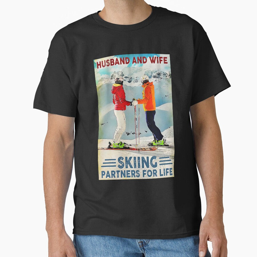 Husband And Wife Skiing Partners For Life Poster Gift - Husband And Wife Skiing Partners For Life Valentine by PaulaSpringArt