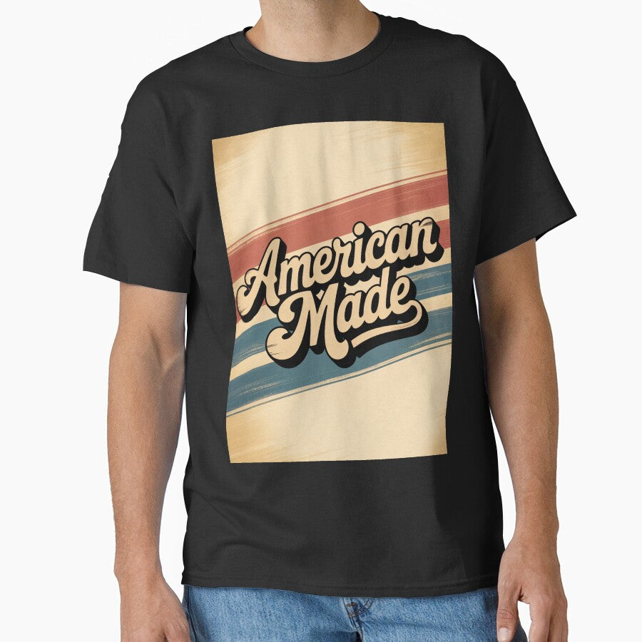 American Made Vintage 70s Patriotic Script Retro by OldGloryForge
