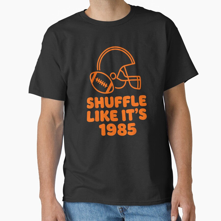 Shuffle Like It's 1985 Retro Football Helmet Fan Design by QuirkLabs