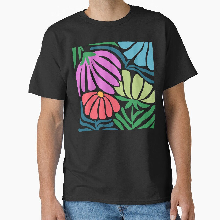 Boho Pink Flowers And Leaves Abstract Art Design by DEC02