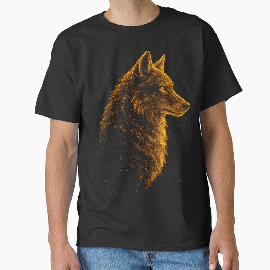 Golden Wolf Glow | Mystical Sparkling Wolf Silhouette by WhyNotZuK