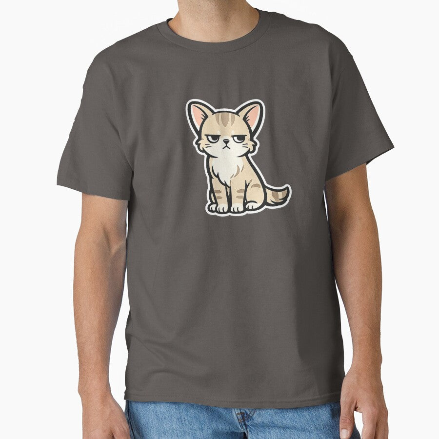 Grumpy but Cute – Sassy Cartoon Cat with Attitude by AvalonTshirts