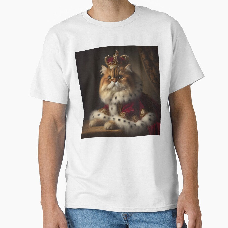 Emperor cat with royal crown - Majestic art by davidromapixel
