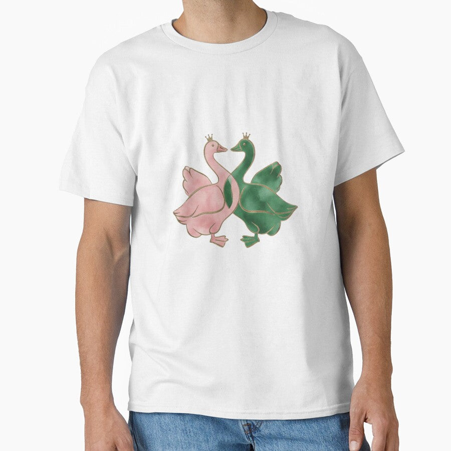 Viral Pink & Green Geese Design Art | Aesthetic Cottagecore Animal Print by mouhamii⭐⭐(98k)