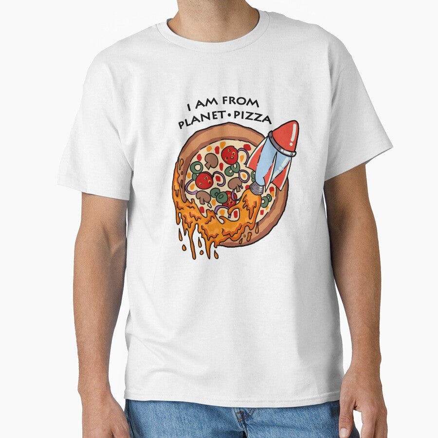 Pizza Eat Moon Planet Space Star Earth Funny by Kentala