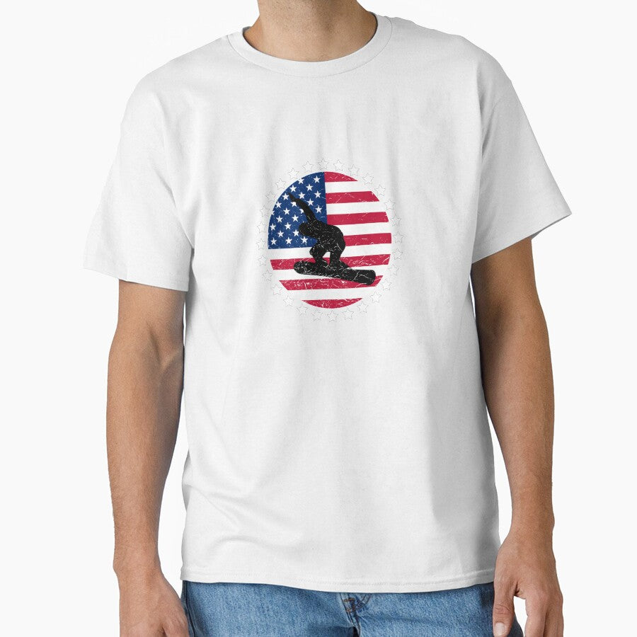 Patriotic Snowboarding Gifts – Snowboarder T Shirts and Accessories by SolarFlair Designs