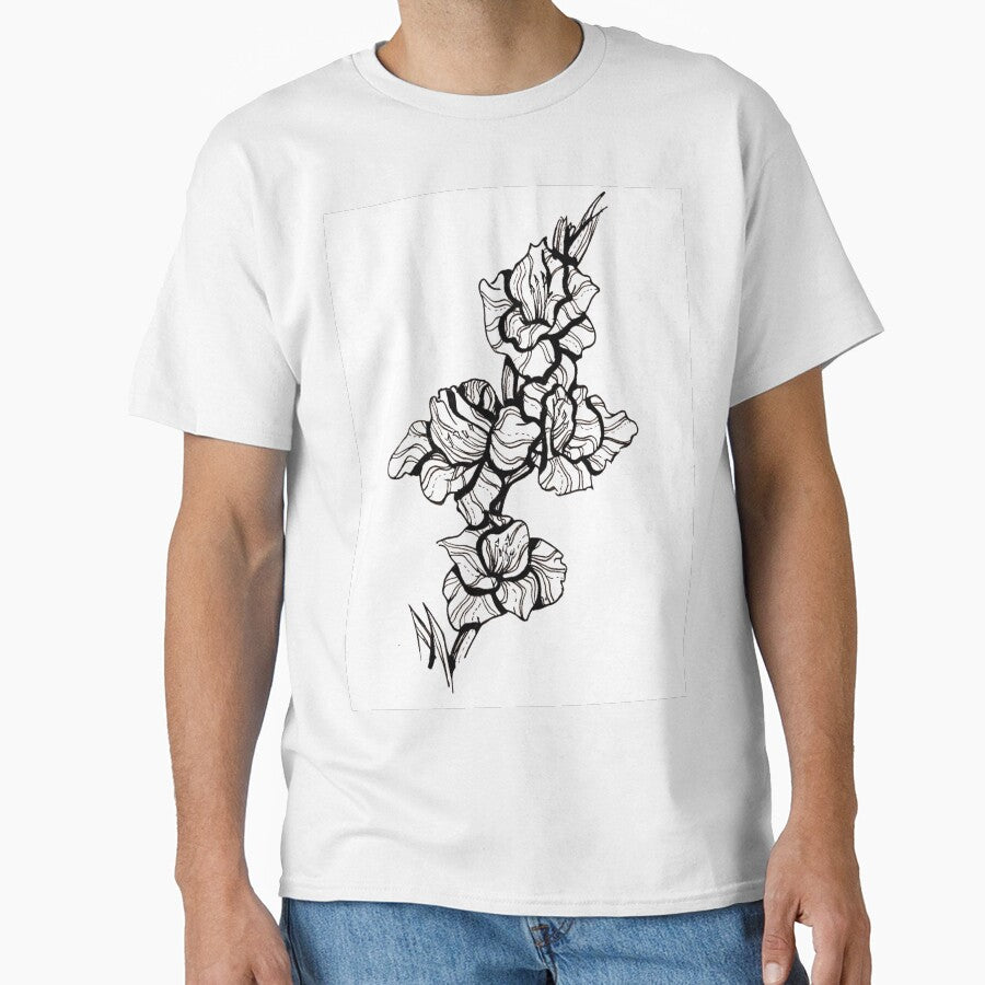 Gladiolus Ink Flower by Amanda Irene