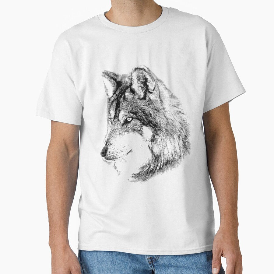 Wolf Face. Majestic Wolf Gazes Into The Distance. by Digital Eclectica