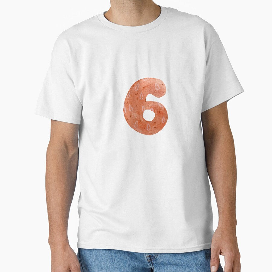 Number six textured red a watercolor sketch black by Yana Mustafina | Boho Soulful Designs