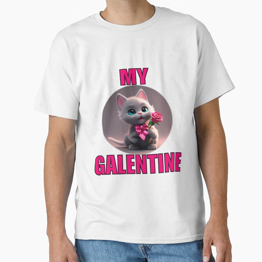 Happy and Really Super Cute kitten on Galentines day and Galentines party, gift idea for Galentines day by sailorsam1805