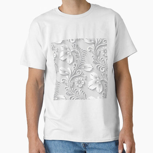 3d Floral White Ornament by Ross-Sergey