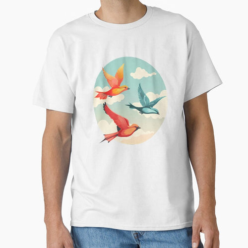 "Three Birds Fly in the Sky Logo - Cartoon Style" by Art-Vortex-fr