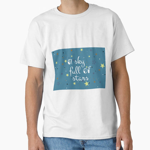 a sky full of stars, blue, white and yellow star design with lettering by SabinArt