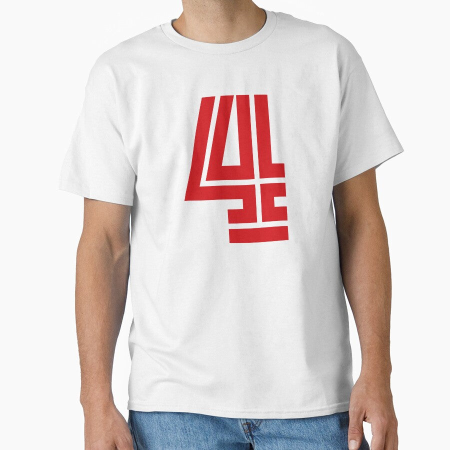 No. 4 / Player Number Four / Football Player Number 4 (Red on Black) by STUDIO-72