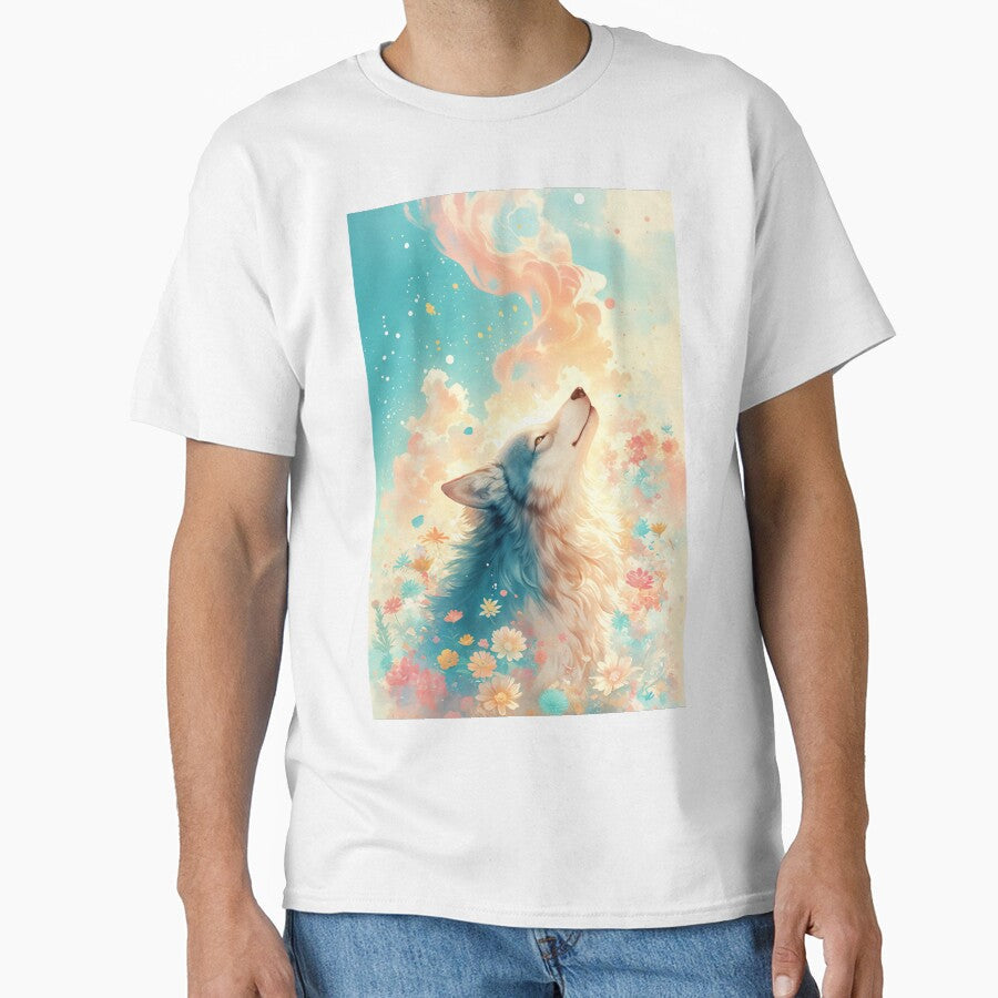 Dreamy Wolf Surrounded by Flowers by AshiraCreations