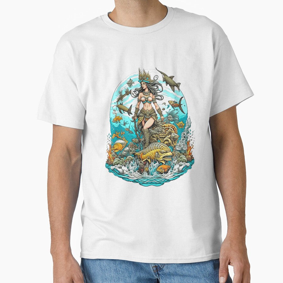 Ocean Empress among the sea creatures, fish sharks and dolphins by AnalajiaDesigns