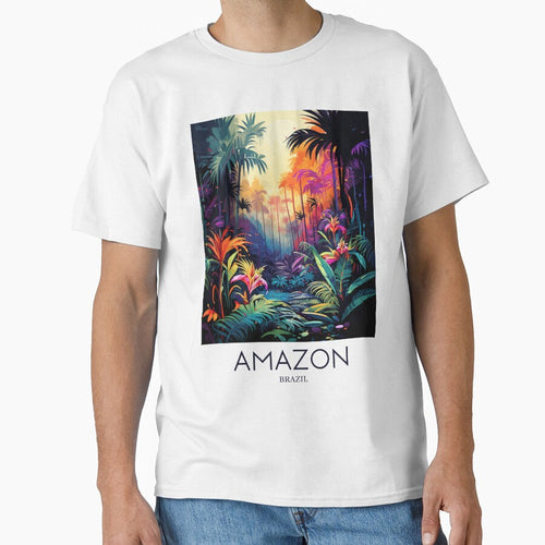 A Pop Art Travel Print of the Amazon Rainforest - Brazil by StudioRedKoala