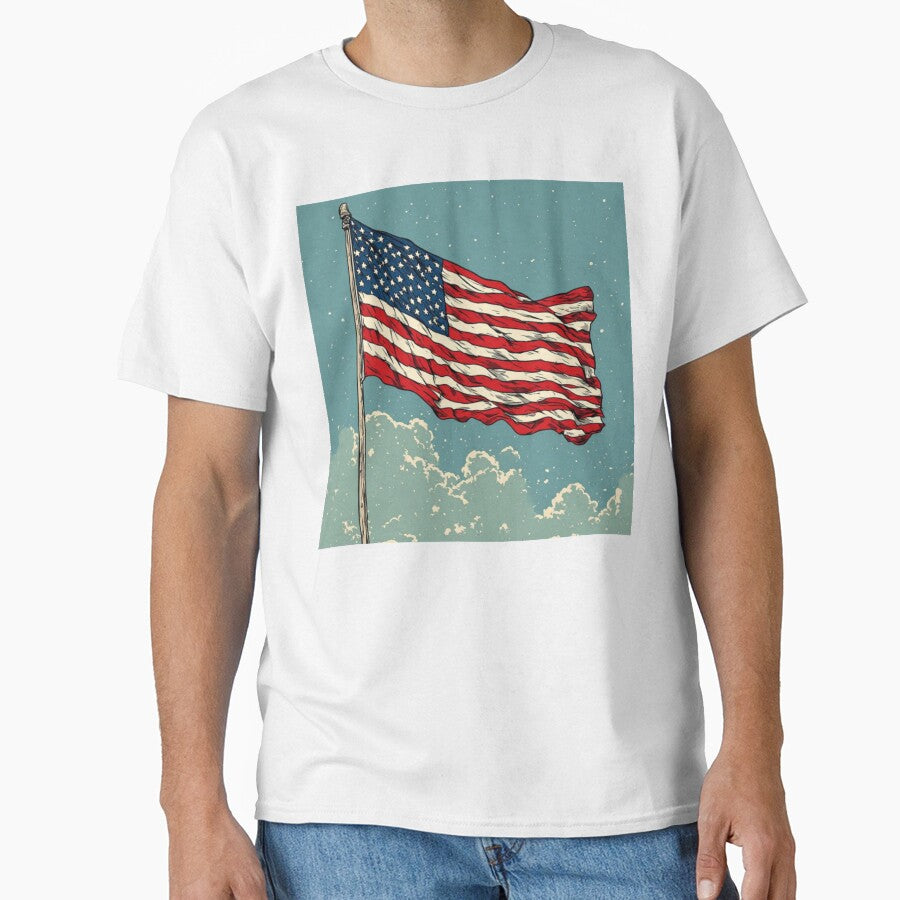 Vintage Comic USA Flag: Retro American Pride by thepixelcloset
