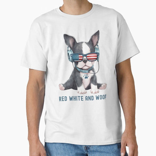 4th Of July Patriotic Meme American Flag Red White And Woof  Dog Lover by Zayavca
