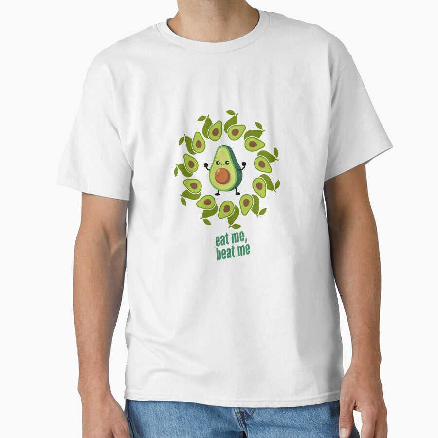Cute Avocado “Eat Me, Beat Me” Funny Cartoon Design by doktordanTemiz