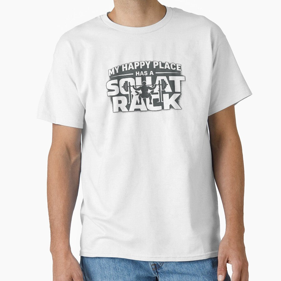 My Happy Place Has a Squat Rack Gym T-Shirt Design PNG by edman765