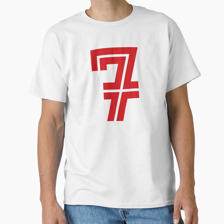 No. 7 / Player Number Seven / Football Player Number 7 (Red on Black) by STUDIO-72