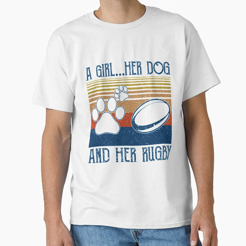 A Girl Her Dog And Her Rugby Vintage For Dog Lover by gradyrigg223