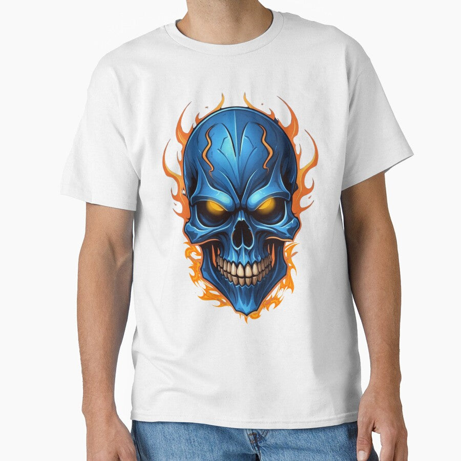 Blue Skull with Flames by OurGirlGertie