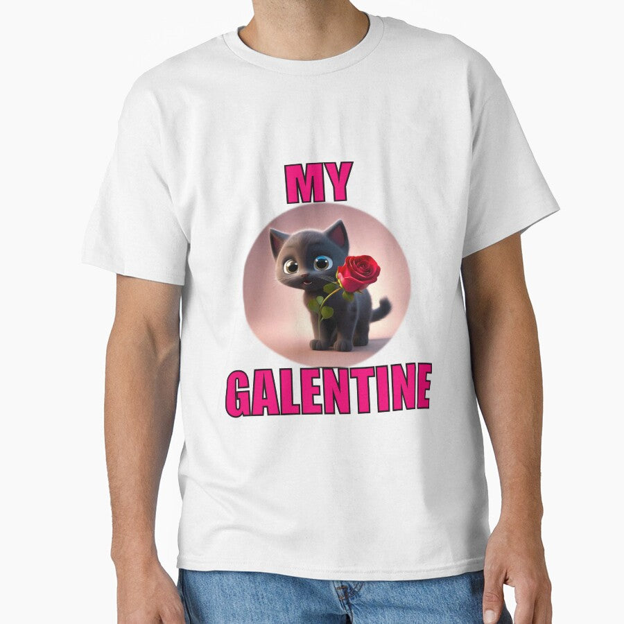 Soft black Super Cute kitten on Galentines day and Galentines party, gift idea for Galentines day by sailorsam1805