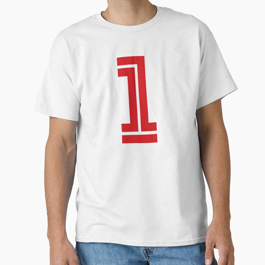 No. 1 / Player Number One / Football Player Number 1 (Red on Black) by STUDIO-72