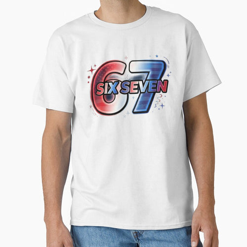 67 SIX SEVEN – Retro USA Gradient Typography T‑Shirt by ShirtsUp-Lane