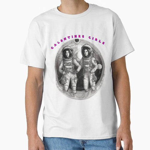 2 black and white Spacewomen galentines girls thinking of galentines day gifts by sailorsam1805